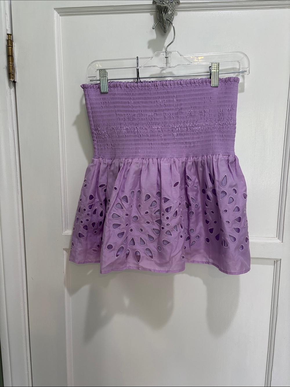 NWT Thakoon smocked lavender eyelet skirt size 6